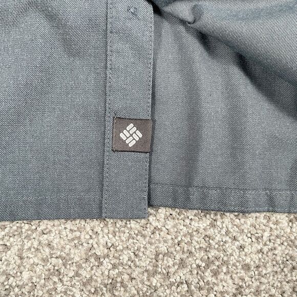 Columbia Omni Wick Long Sleeve Button Up Shirt Mens Flip Cuff Gray Size XL - Picture 5 of 13